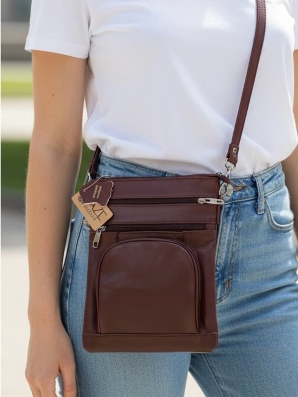 NWT Maze Brown Genuine Leather Crossbody Bag